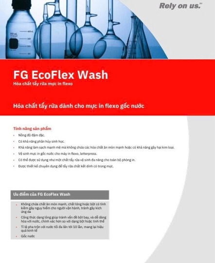 FG ECOFLEX WASH - Dung dịch tẩy rửa dành cho mực in Flexo gốc nước 